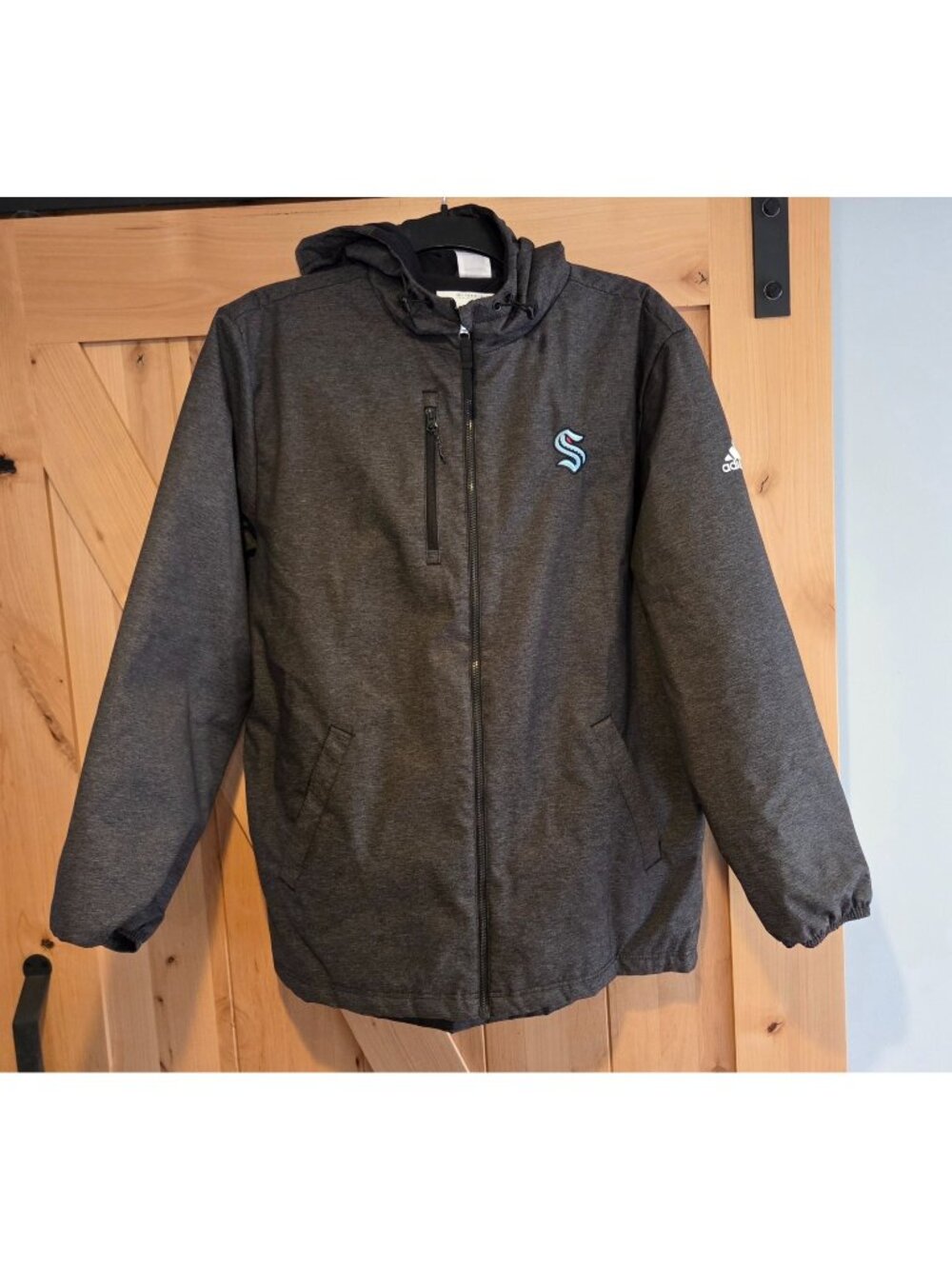 Adidas Rain.Rdy Jacket Mens M Gray Seattle Kraken